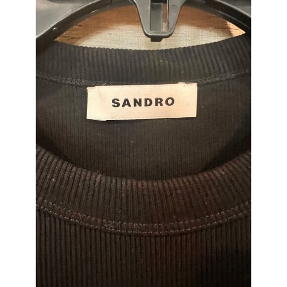 SANDRO Rhinestone-Embellished T-Shirt Size 1/ S - Picture 7 of 11